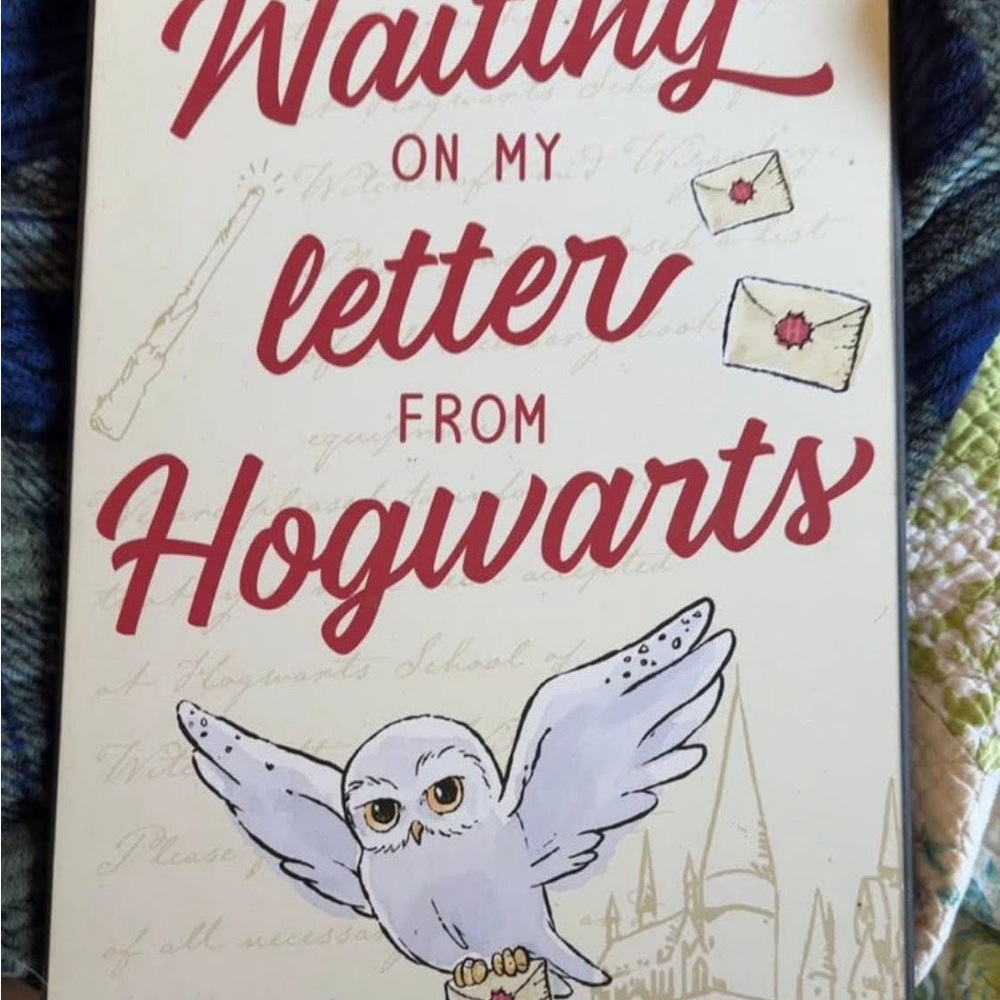 Waiting on My Letter from Hogwarts Wall Art - White, Red